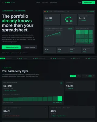 Momentum — Live Investment Analytics IR Landing Page Template
