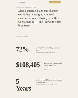Advise — Expert Elder Law Landing Page Template