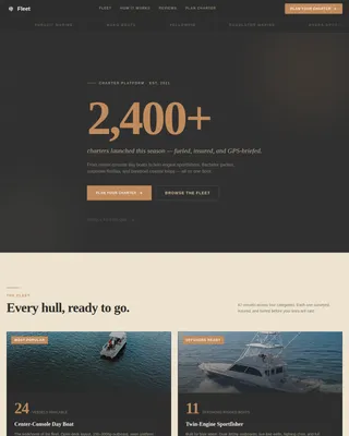 Yacht Charter & Boat Rental Booking Website Template