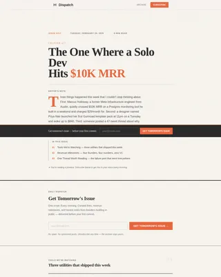 Brief — Daily News Newsletter Landing Page Template