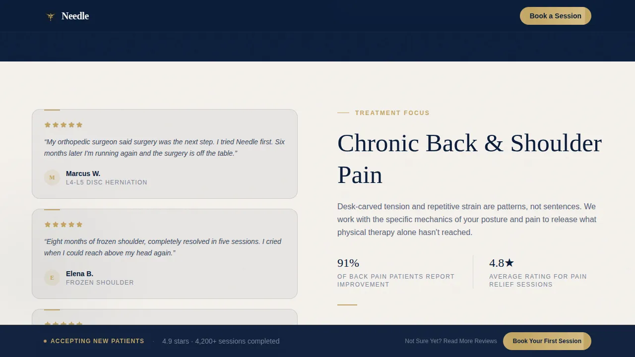 Acupuncture — Trusted Practitioner Booking Landing Page Template