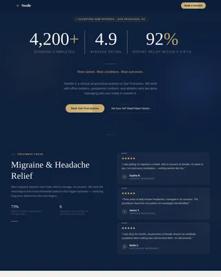 Acupuncture — Trusted Practitioner Booking Landing Page Template