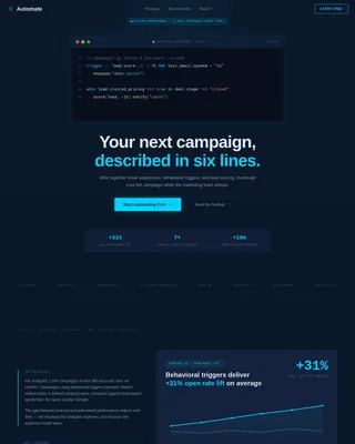 Intelligent Campaign Automation SaaS Landing Page Template