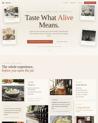 Culture — Premium Fermented Dairy Landing Page Template