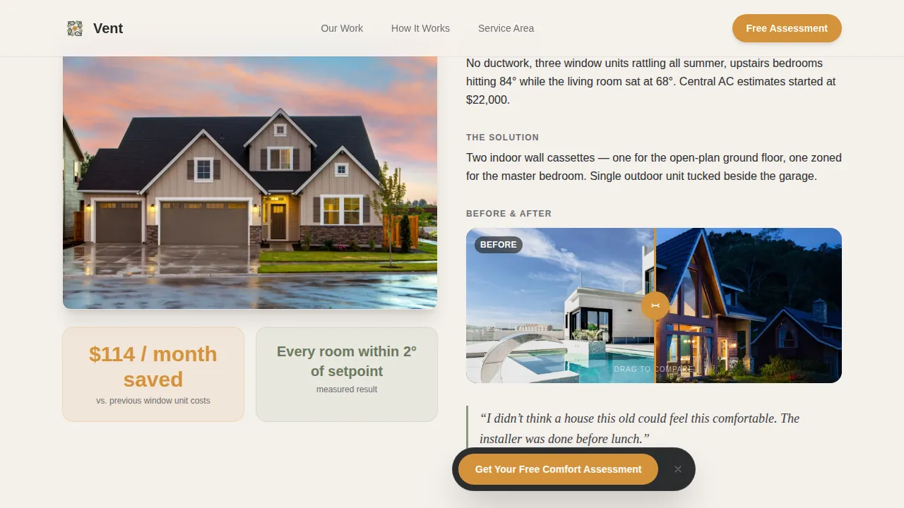 Ductless Mini-Split HVAC Installation Website Template
