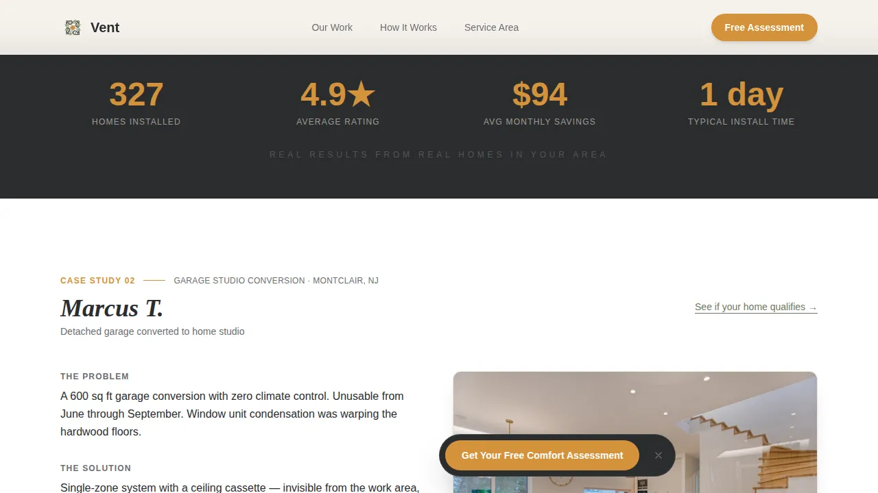 Ductless Mini-Split HVAC Installation Website Template