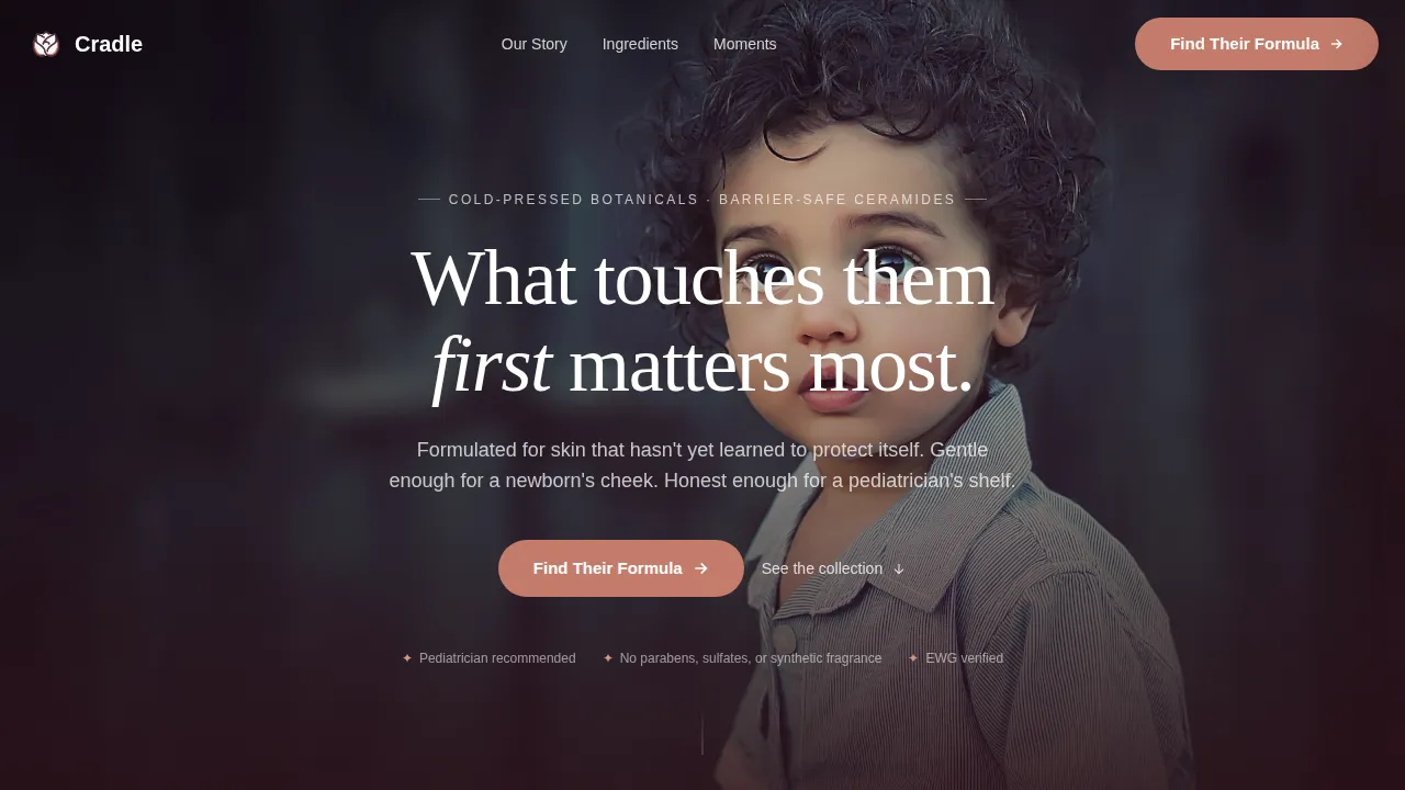 Natural Baby Skincare Brand | Free Website Template | Rocket
