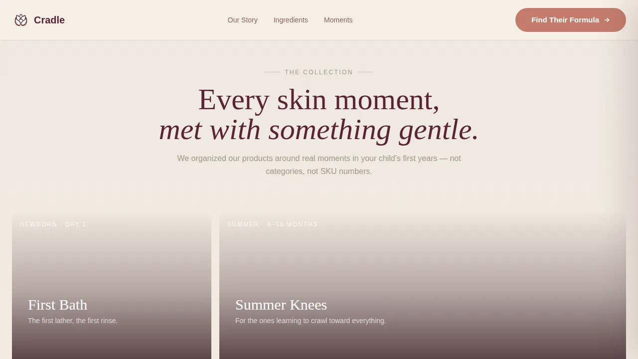 Natural Baby Skincare Brand | Free Website Template | Rocket