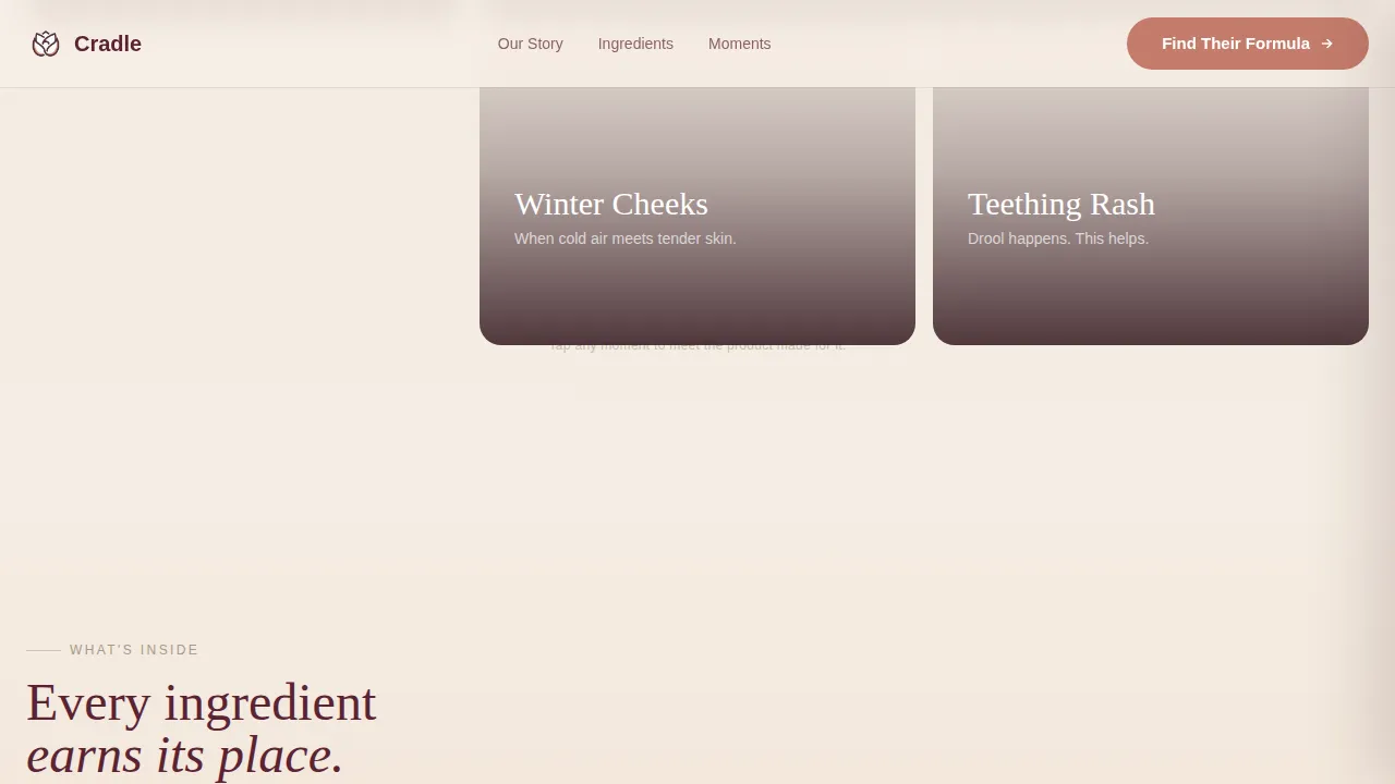 Natural Baby Skincare Brand | Free Website Template | Rocket