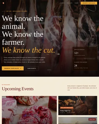 Carve — Premium Butcher Booking Landing Page Template