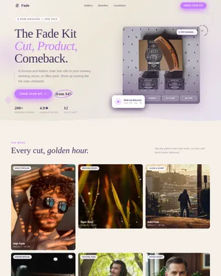 Clipper — Expert Barbershop Booking Landing Page Template