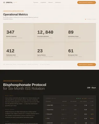 Zenith — Advanced Space Medicine Landing Page Template