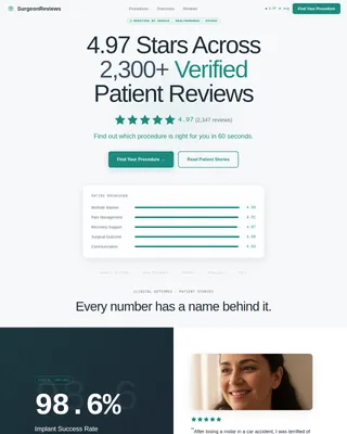 Atlas — Comprehensive Surgical Outcomes Landing Page Template