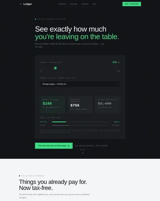 Ledger - Smart Student HSA Savings Landing Page Template