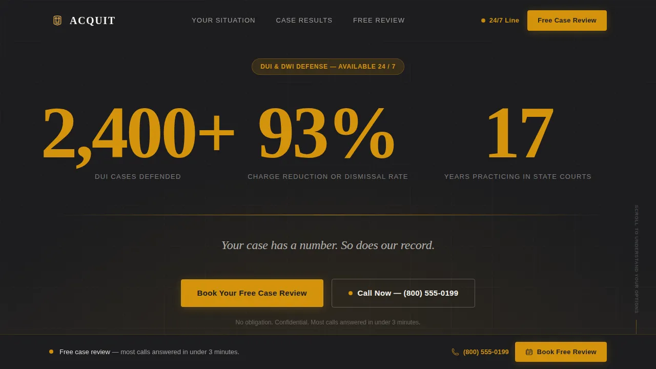 DUI Defense Attorney Landing Page Template