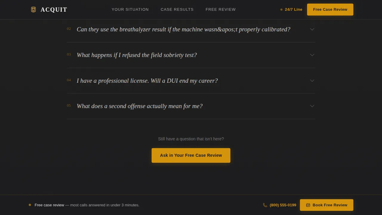 DUI Defense Attorney Landing Page Template