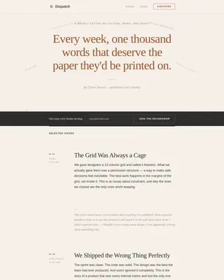 Broadcast — Narrative Thought Leadership Landing Page Template