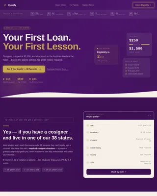 Build — Accessible Youth Credit Landing Page Template