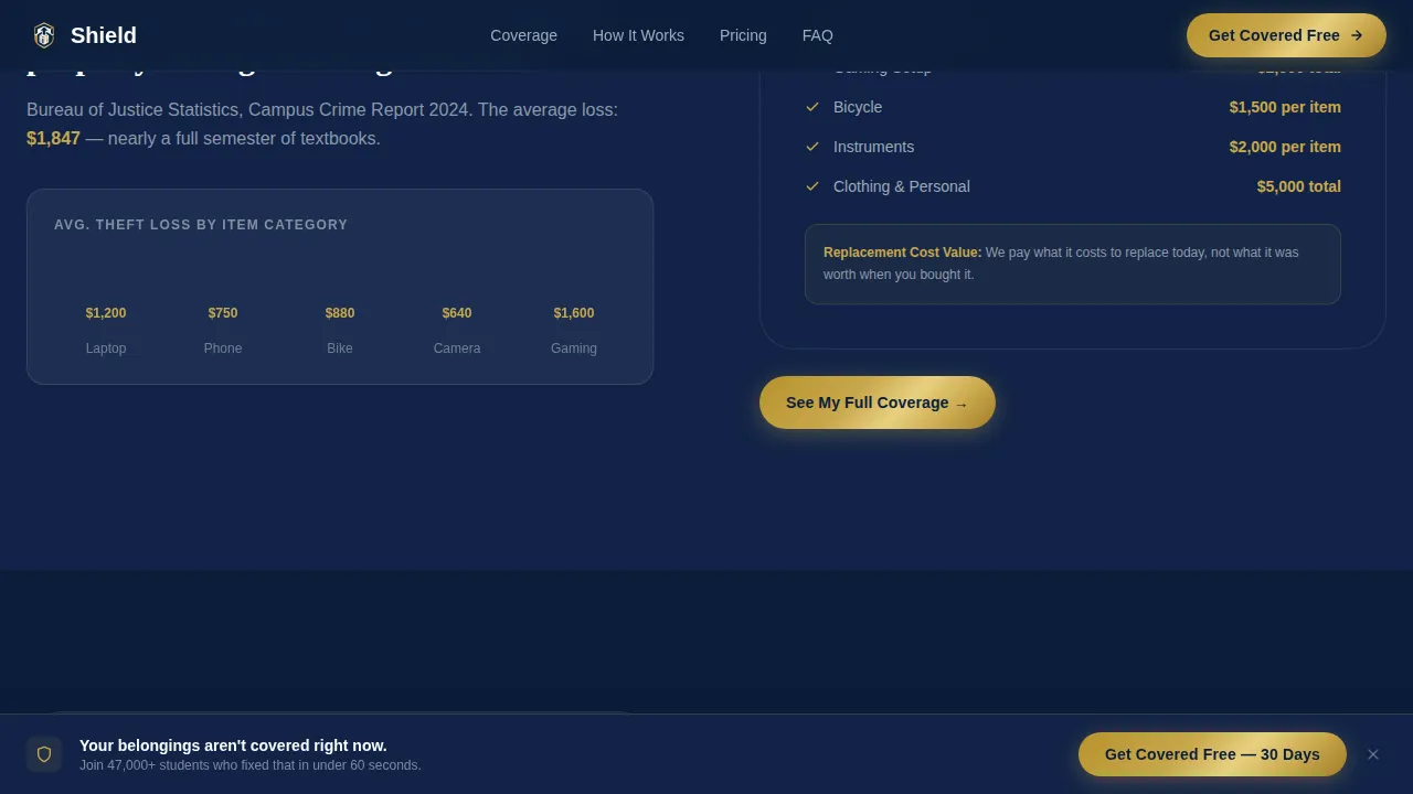 College Student Insurance Blog Website Template