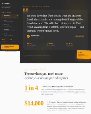 Analyze — Data-Driven Home Inspection Landing Page Template