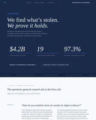 Confidential IP Investigation Landing Page Template