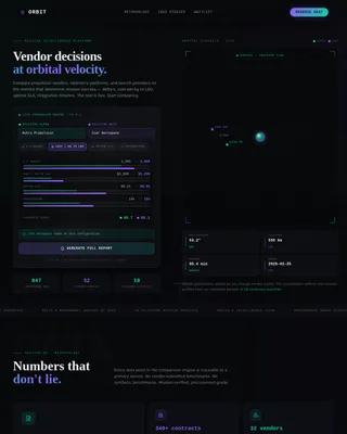 Orbit — Advanced Space Tech Comparison Landing Page Template