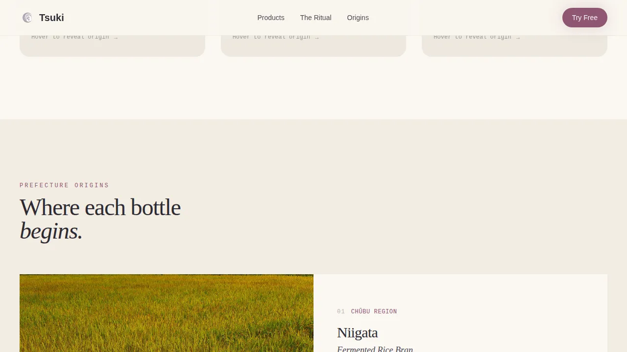 Ritual Japanese Skincare | Free Website Template | Rocket