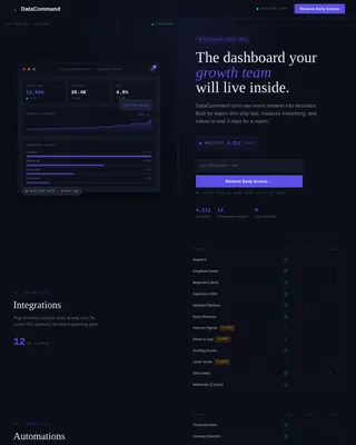 Launchpad - Data Command SaaS Waitlist Landing Page Template