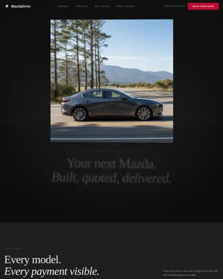 Mazda - Premium Lease Configurator Landing Page Template