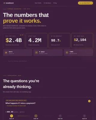 Installment - Data Command BNPL Finance Landing Page Template