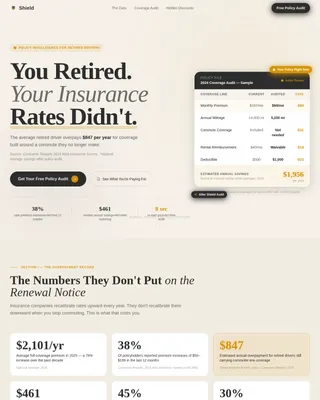 Compare — Senior Auto Insurance Options Landing Page Template