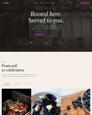Brose — Artisan Scottish Catering Landing Page Template