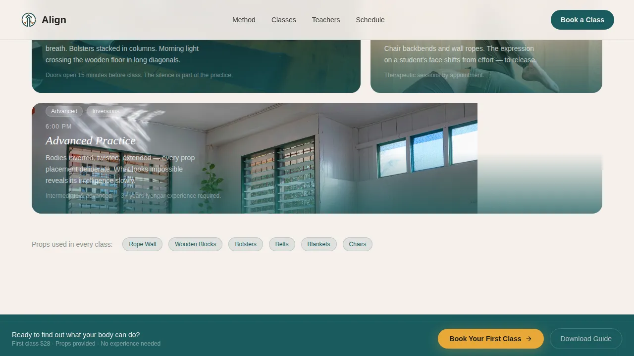Advanced Yoga & Pilates Studio Appointment Booking Website Template