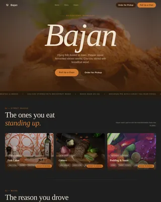 Bajan — Premium Caribbean Restaurant Landing Page Template