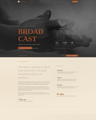 Broadcast - Bold Fitness Landing Page Template