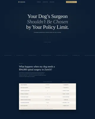 Insure — Premium Luxury Pet Coverage Landing Page Template