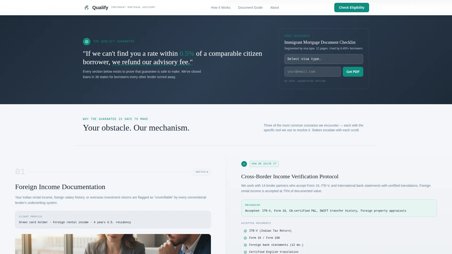 Advise — Immigrant Mortgage Expert Landing Page Template