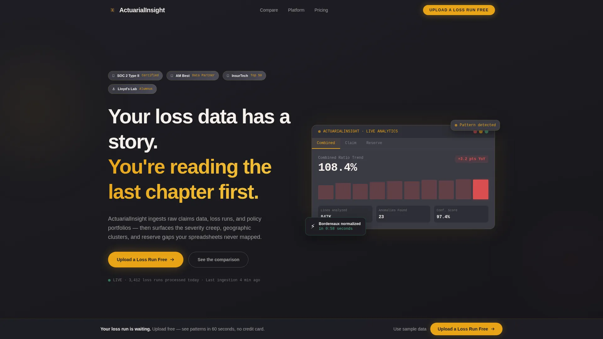 Insurance Analytics Dashboard Landing Page Template