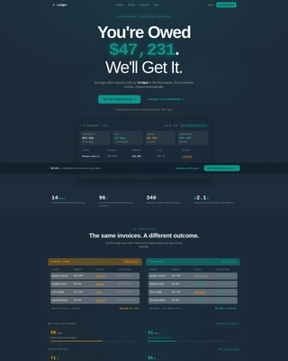 Ledger - Automated Invoicing Landing Page Template