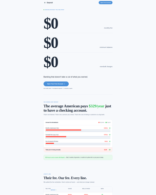 Deposit - Zerofee Checking Landing Page Template