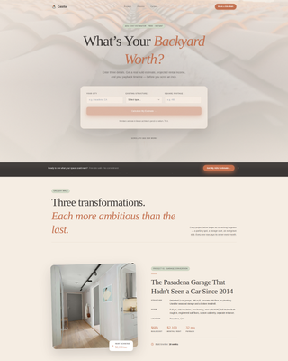 ADU (Accessory Dwelling Unit) Real Estate Cost Calculator Website Template
