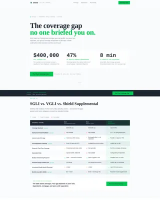 Defend — Military Life Insurance Landing Page Template
