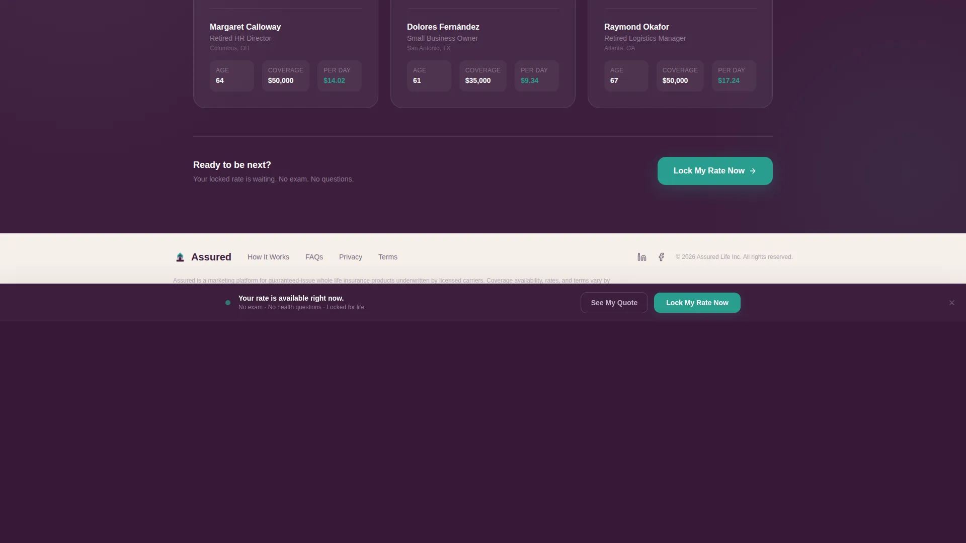Affirm — Accessible Retiree Life Landing Page Template