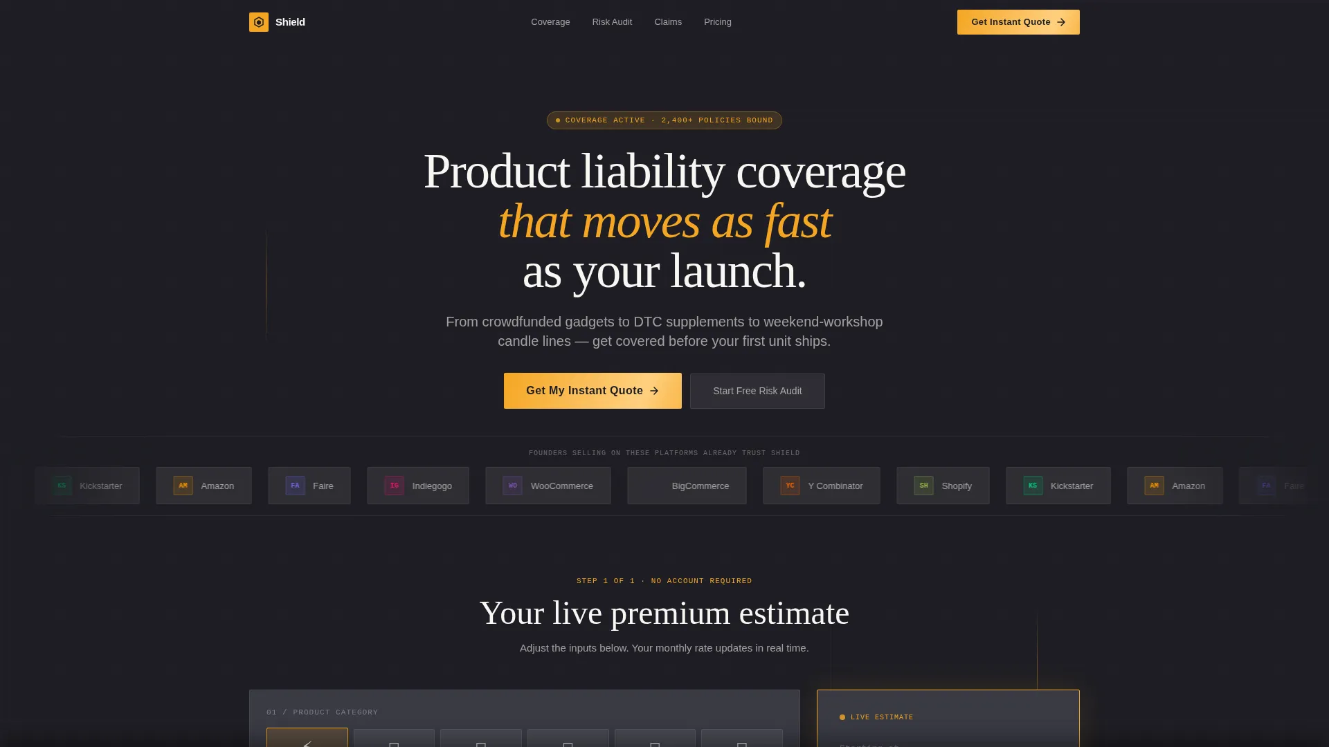 Rapid Liability Protection Landing Page Template