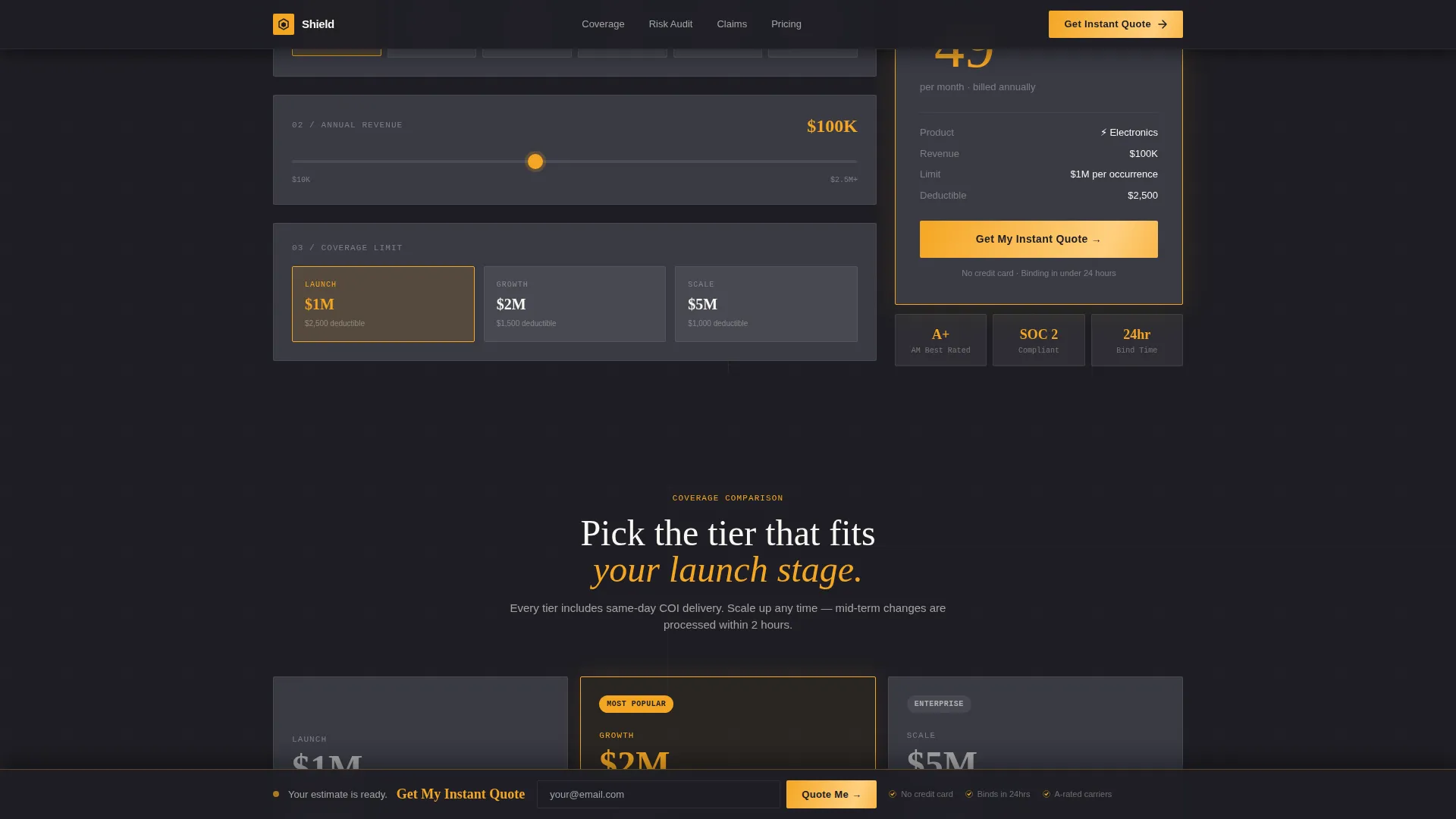 Rapid Liability Protection Landing Page Template