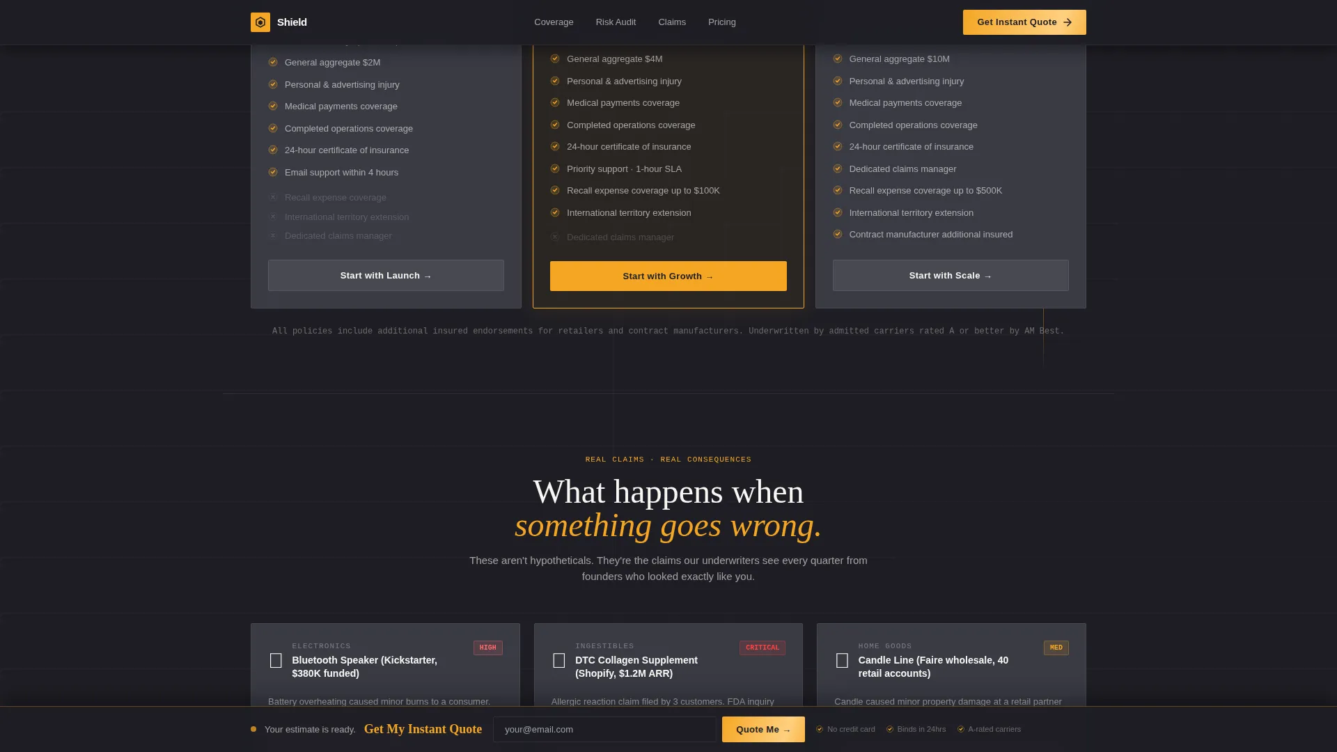 Rapid Liability Protection Landing Page Template