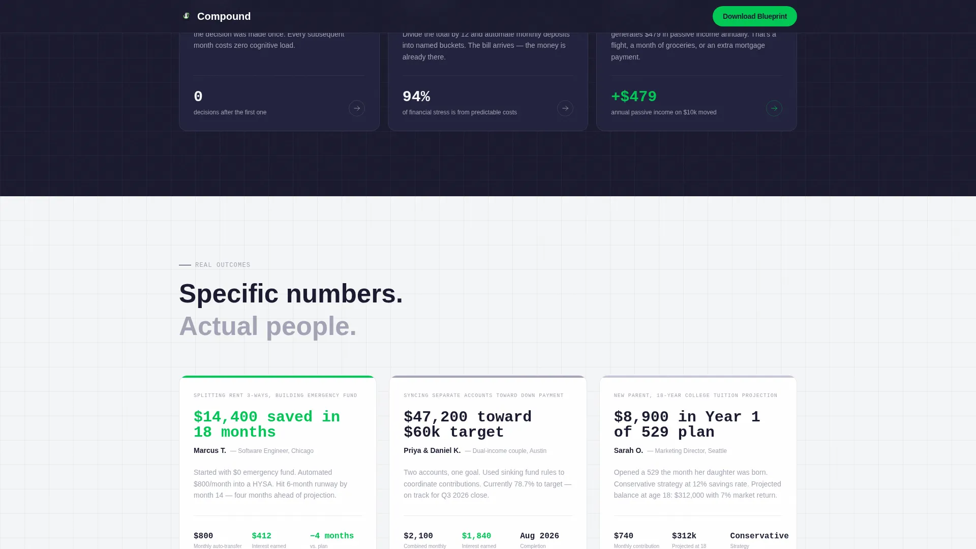 Accrue — Savings Tracker Goal Landing Page Template