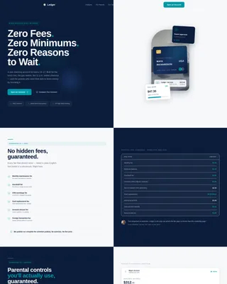 Ledger — Zero Fees Teen Checking Account Landing Page Template