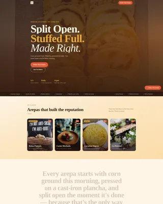 Arepa - Warm Sunset Gallery Landing Page Template