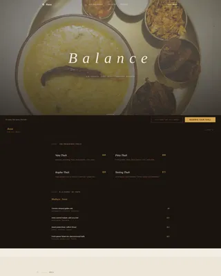 Balance — Refined Ayurveda Dining Landing Page Template